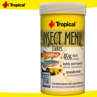 Tropical 100 ml Insect Menu Flakes für alles- und fleischfressende Fische