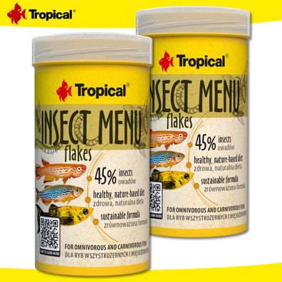Tropical 2 x 100 ml Insect Menu Flakes für alles- und fleischfressende Fische