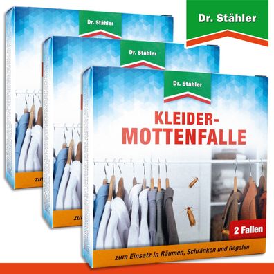 Dr. Stähler 3 Pack à 2 Stück Kleider-Mottenfalle Monitoring Motten Leimfalle