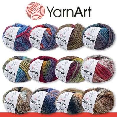YarnArt 5 x 50 g Harmony Wolle Garn Stricken Häkeln Farbverlauf 12 Farben