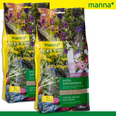 MANNA 2 x 1 kg Spezial Gartendünger organisch-mineralischer Universaldünger
