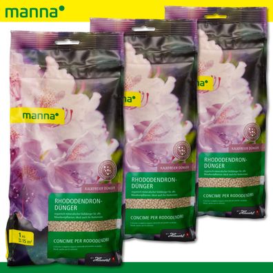 MANNA 3 x 1 kg Rhododendrondünger Moorbeetpflanze Blumenhartriegel Stechpalme