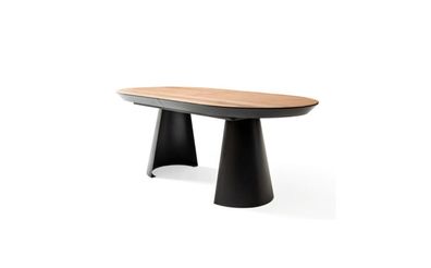 Ovaler Esszimmertisch Küchentisch Ausziehbarer Design Holz Braun Tisch