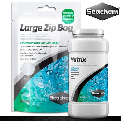 Seachem 500 ml MatrixCarbon Aktivkohle + Seachem 1 x Zip Bag Large