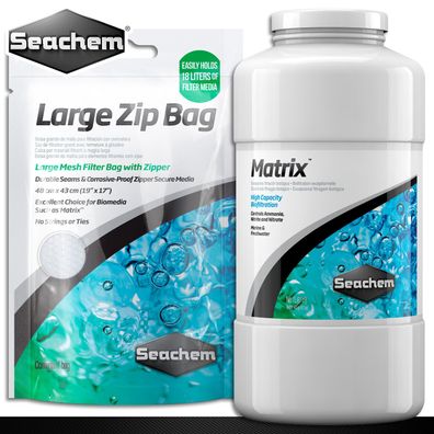 Seachem 1 l Matrix Aktivkohle + Seachem 1 x Zip Bag Large