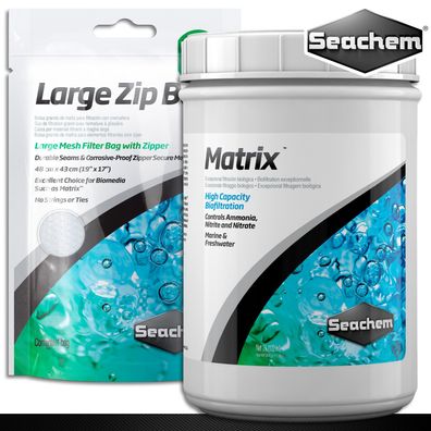 Seachem 2 l Matrix Aktivkohle + Seachem 1 x Zip Bag Large