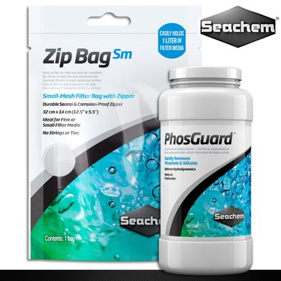 Seachem 500 ml PhosGuard Wasseraufbereiter + Seachem 1 x Zip Bag Small