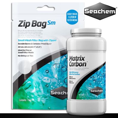 Seachem 500 ml MatrixCarbon Aktivkohle + Seachem 1 x Zip Bag Small