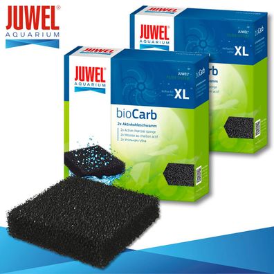 Juwel bioCarb 2x2 Stück Kohleschwamm XL Aquarium Filtermedien Schwamm Watte