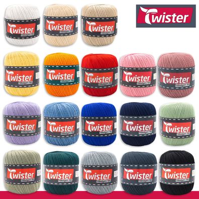 Twister 5 x 100 g Häkelgarn 100 Baumwolle mercerisiert gekämmt gasiert 18 Farben