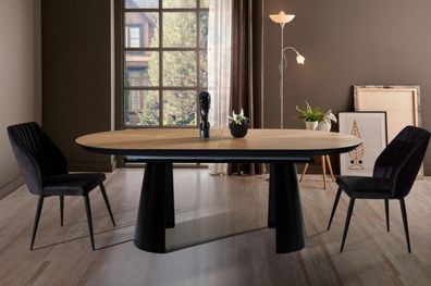Esszimmertisch Ovaler Esstisch Ausziehbarer Küchentisch Holz Braun