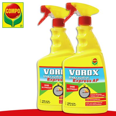 COMPO 2 x 1000 ml Vorox Unkrautfrei Express AF Spray Distel Klee Quecke Garten