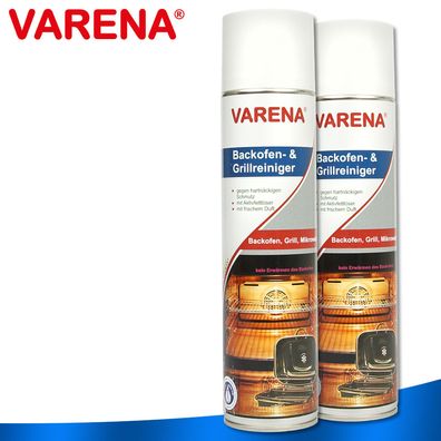 Varena 2x 400ml Backofen- & Grillreiniger Herdplatten Fließen Angebranntes Rost