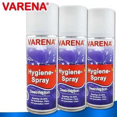 Varena 3x 200ml Hygienespray Desinfektion Flächen Viren Pilze Bakterien Schutz