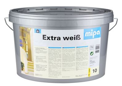 Mipa EXTRA-WEISS top weiße Innen Dispersionsfarbe Wandfarbe lösemittelfrei 10 L