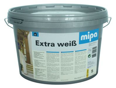 Mipa EXTRA-WEISS top weiße Innen Dispersionsfarbe Wandfarbe lösemittelfrei 5 L