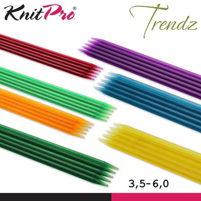 KnitPro Trendz Sockenstricknadeln 15 cm Acryl stylisch Nadelspiel 7 Größen