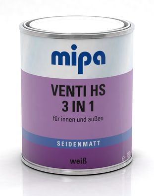 Mipa Venti HS 3in1 - Alkydharzlack, seidenmatt/ 750 ml, weiß