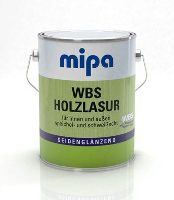 Mipa WBS Holzlasur Seidenglänzend/2,5L, 1010 WEISS, wasserbasierend, lasur