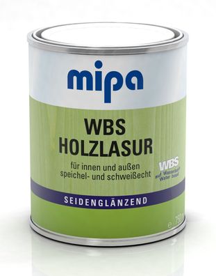 Mipa WBS Holzlasur Seidenglänzend/750 ml, 1055 Treibholz, wasserbasierend, lasur