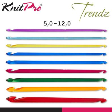 KnitPro Trendz Tunesische Doppelhäkelnadel stylisch 30 cm Acryl 9 Größen