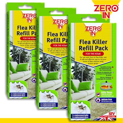 Zero In 3 Pack Flea Killer Refill Pack Nachfüllpackung Flohbekämpfungsmittel