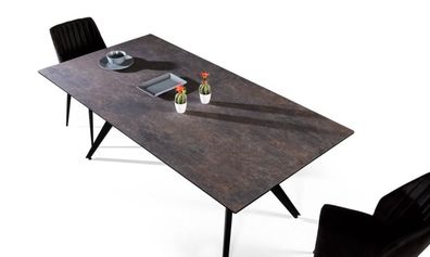 Ausziehbarer Esstisch Esszimmertisch Küchentisch Holz Schwarz Tisch