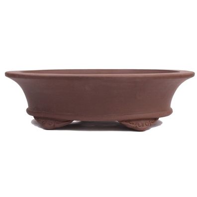 Bonsai - Schale oval 45,5 x 36,5 x 12,5 cm, unglasiert, braun, frostfest 40629