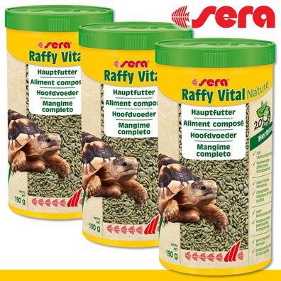 sera 3 x 1000 ml Raffy Vital Nature Hauptfutter natürliches Reptilienfutter