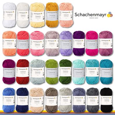 Schachenmayr 3 x 50 g Catania Grande Basic-Garn Baumwolle Topflappen 29 Farben