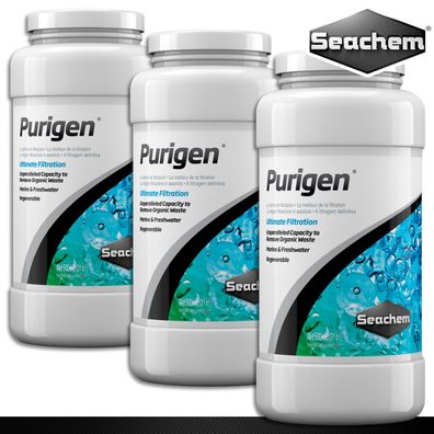 Seachem 3x 500ml Purigen Adsorptionsmittel für kristallklares Wasser im Aquarium