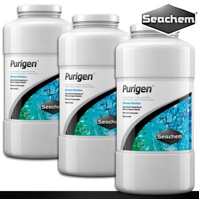 Seachem 3 x 1 l Purigen Adsorptionsmittel für kristallklares Wasser im Aquarium