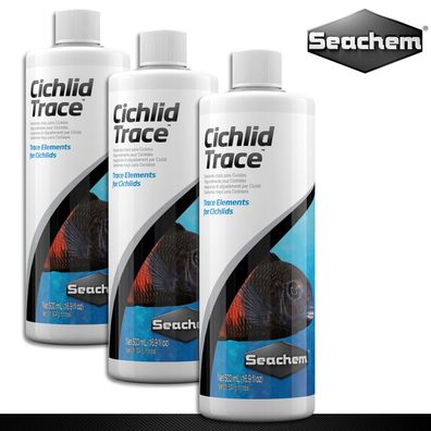 Seachem 3x 500ml Cichlid Trace Spurenelemente-Ergänzung für Cichliden Gesundheit