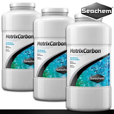 Seachem 3 x 1 l MatrixCarbon Aktivkohle Hohe Entfernungskapazität Filter