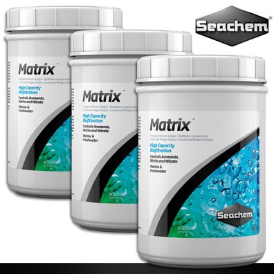 Seachem 3 x 2 l Matrix Bio-Filter Ammoniak Nitrit Nitrat 700 m²/ l Oberfläche