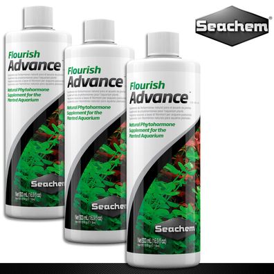 Seachem 3 x 500 ml Flourish Advance Phytohormonzusatz für Aquariumpflanzen