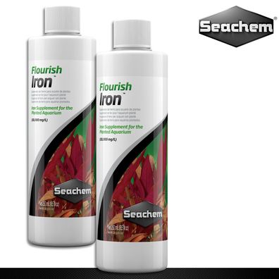 Seachem 2x250ml Flourish Iron Eisengluconatzusatz für Aquarienpflanzen Blattgrün