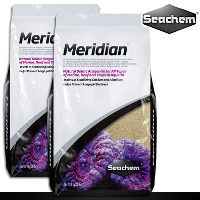 Seachem 2 x 9 kg Meridian Aragonit-Substrat für Riff- und Meerwasseraquarien