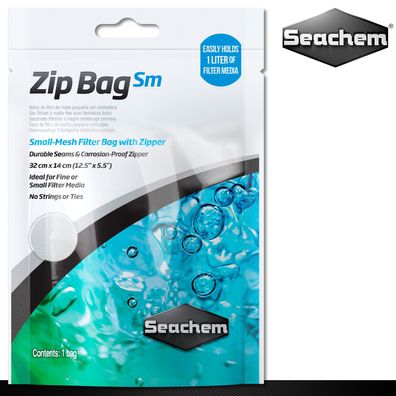 Seachem 1 Stück Zip Bag Small Kleinmaschiger Filterbeutel für kleine Medien