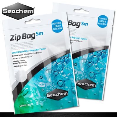 Seachem 2 Stück Zip Bag Small Kleinmaschiger Filterbeutel für kleine Medien