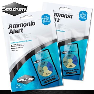 Seachem 2 Stück Ammonia Alert Messgerät Ständige Kontrolle von Ammoniak Ammonium