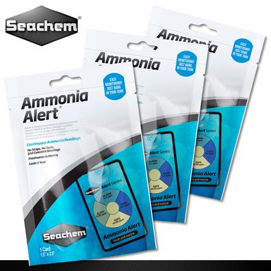 Seachem 3 Stück Ammonia Alert Messgerät Ständige Kontrolle von Ammoniak Ammonium