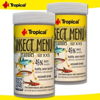 Tropical 2x100ml Insect Menu Granules XXS für alles- und fleischfressende Fische