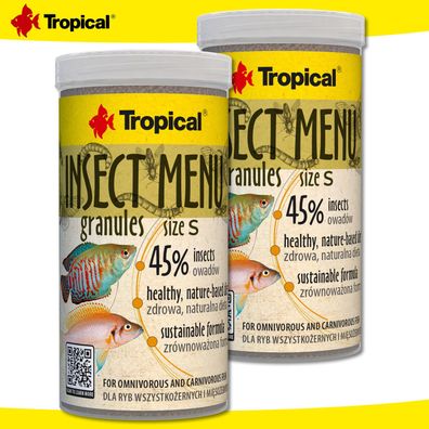 Tropical 2x 250 ml Insect Menu Granules S für alles- und fleischfressende Fische