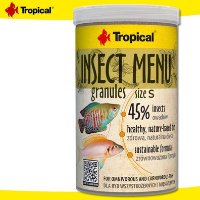 Tropical 1000 ml Insect Menu Granules S für alles- und fleischfressende Fische