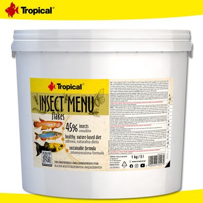 Tropical 5 l Insect Menu Flakes für alles- und fleischfressende Fische