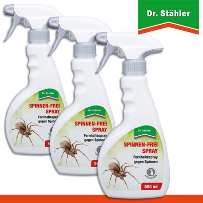 Dr. Stähler 3x 500 ml Spinnen-Frei Spray Repellent Vertreiben Vergrämen Effektiv