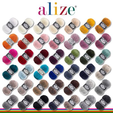 Alize 100 g Superlana Maxi dicke Wolle Häkeln Stricken Bulky Chunky 42 Farben