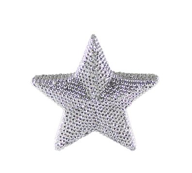 Stern "Diamantikus" , silberfarben, Strasssteine, Handarbeit, von Kaheku, Höhe