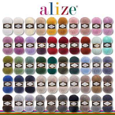 Alize 3 x 100 g Lanagold Wolle Garn zum Häkeln und Stricken Universal 50 Farben
